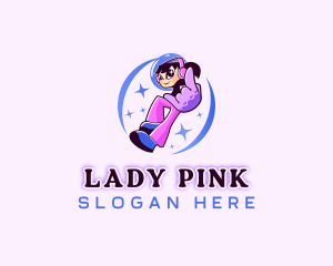 Girl Streamer Gamer Logo