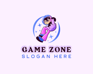 Girl Streamer Gamer logo design