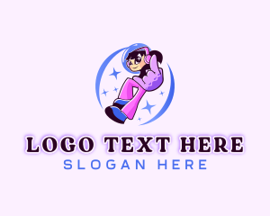 Online - Girl Streamer Gamer logo design