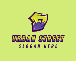 Street - Street Graffiti Letter D logo design