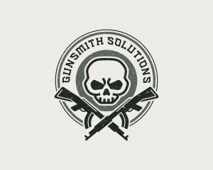 Skull Gun Firearm logo design