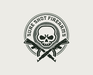 Skull Gun Firearm logo design