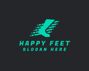 Foot - Fast Foot Sprint Letter L logo design