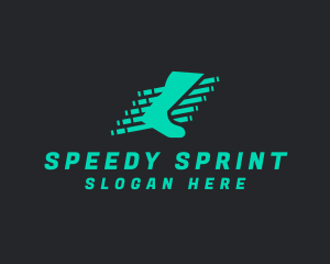 Sprint - Fast Foot Sprint Letter L logo design