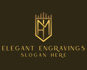 Engraved - Royal Golden Shield logo design