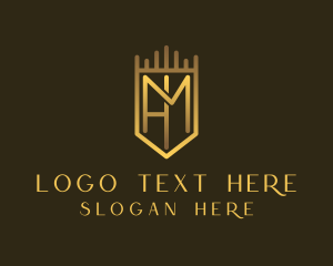 Metallic - Royal Golden Shield logo design