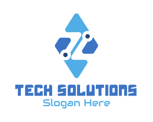 Technological - Circuit Tech Diamond logo design