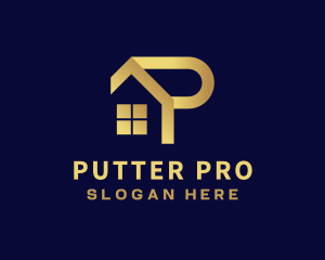 Real Estate Property Letter P logo design