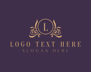 Liquor - Elegant Floral Crest logo design