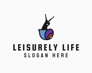 Slow - Garden Snail Shell logo design