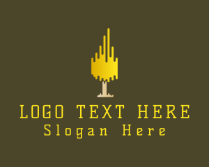 Expensive - Metallic Gold Tree logo design