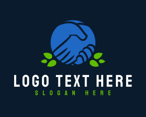 Volunteer - Handshake Leaf Unity logo design