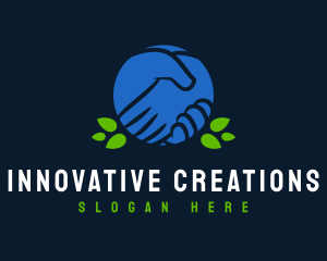 Creator - Handshake Leaf Unity logo design