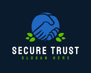 Trust - Handshake Leaf Unity logo design