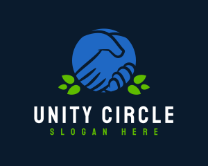 Handshake Leaf Unity logo design