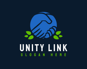 Handshake Leaf Unity logo design