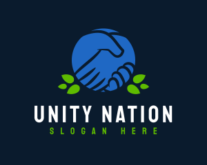 Handshake Leaf Unity logo design