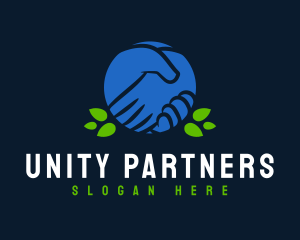 Handshake Leaf Unity logo design