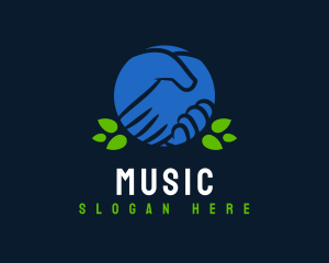 Helping Hand - Handshake Leaf Unity logo design