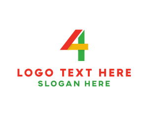 Advertising - Colorful Geometric Number 4 logo design