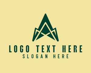 Corporation - Green Arrow Letter A logo design