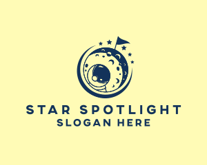 Moon Astronaut Star logo design