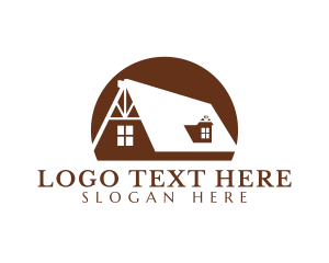 Roofing - Cabin Roof Construction logo design