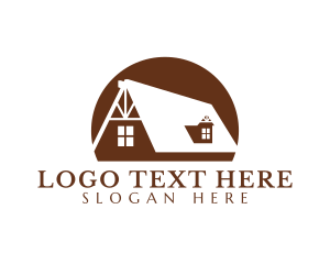 Construction - Cabin Roof Construction logo design