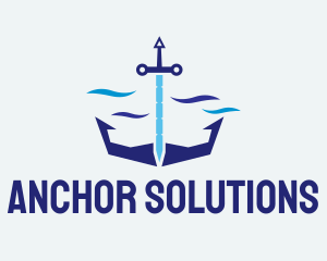 Sword Sea Anchor logo design