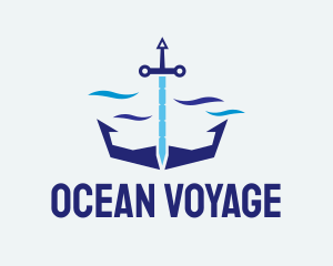 Sword Sea Anchor logo design