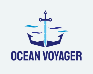 Sword Sea Anchor logo design