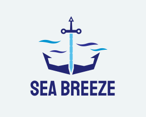 Sword Sea Anchor logo design