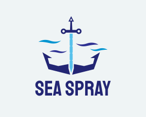 Sword Sea Anchor logo design