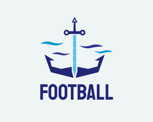 Ocean - Sword Sea Anchor logo design