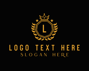 University - Golden Luxury Crown logo design