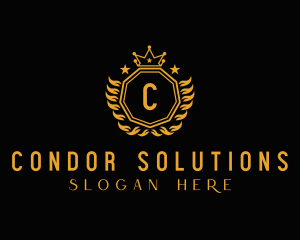 Golden Luxury Crown logo design