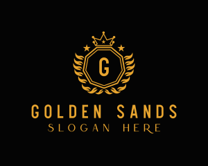 Golden Luxury Crown logo design