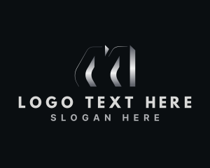 Construction - Industrial Metal Gradient Letter M logo design