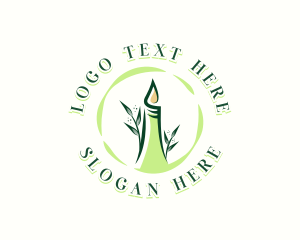 Light - Scented Candle Leaves logo design