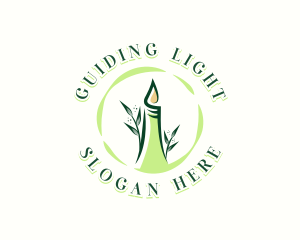 Scented Candle Leaves logo design