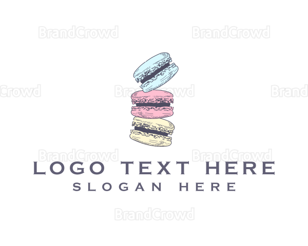 Sweet Macaron Dessert Logo