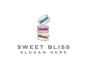 Sweet Macaron Dessert logo design