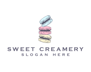 Sweet Macaron Dessert logo design