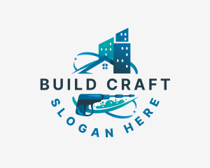 Pressure Washing Building logo design