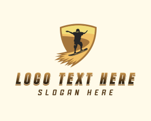 Caving - Adventure Sandboarding Man logo design