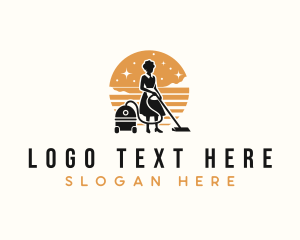 Home - Girl Maid Cleaning logo design