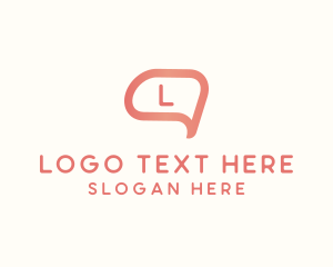 Chat - Pink Social App Letter logo design