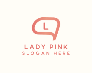 Pink Social App Letter logo design