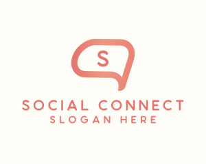 Pink Social App Letter logo design