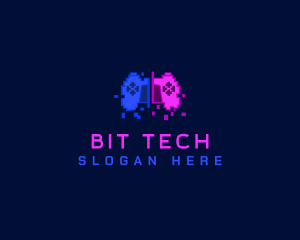 Bit - Pixel Controller Glitch logo design
